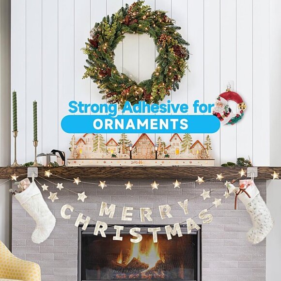 Adhesive Hooks for Wall13lb Max, Wall Hangers Without Nails for Photos Frames, U - Picture 8 of 9